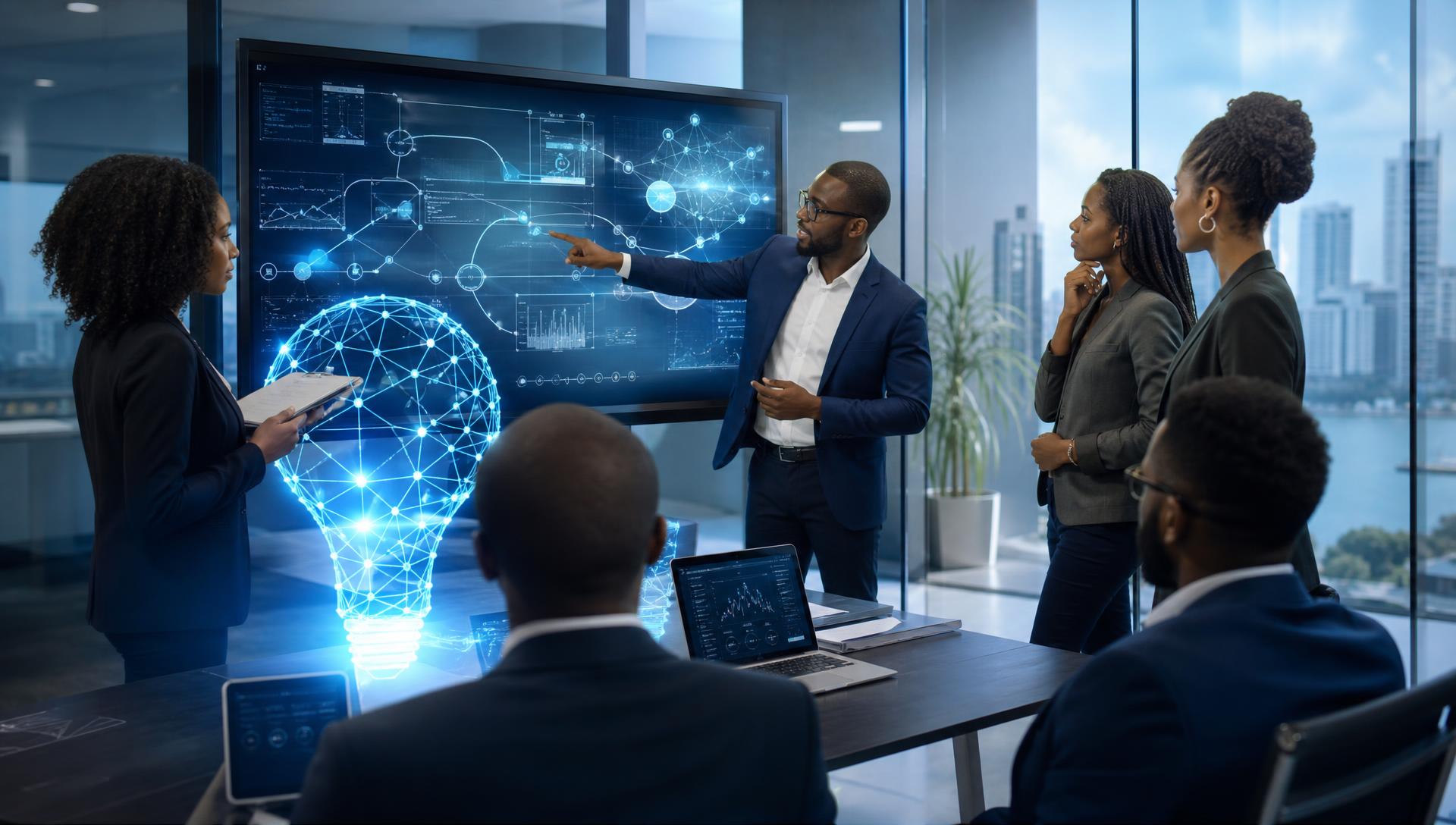 Bluebulb team collaborating on integrated technology solutions