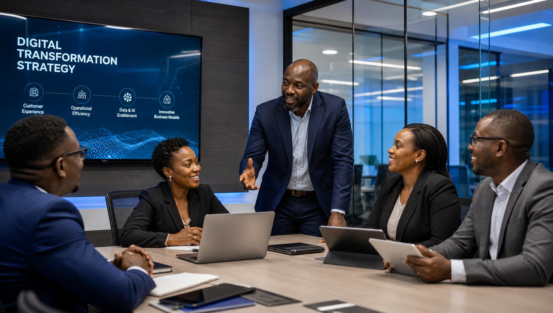 Executives shaping digital transformation strategy